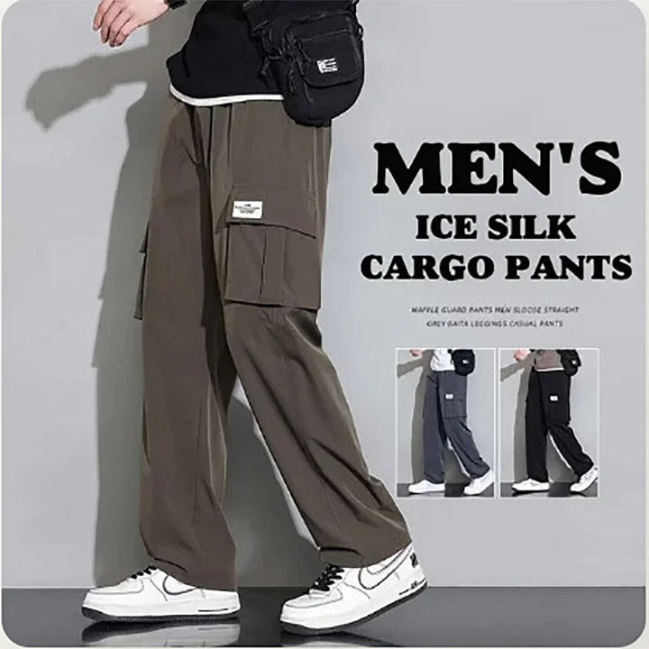 Men'S Ice Silk Cargo Pants