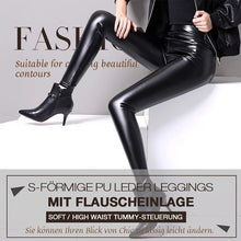 Load image into Gallery viewer, S-shaped PU Leather Leggings
