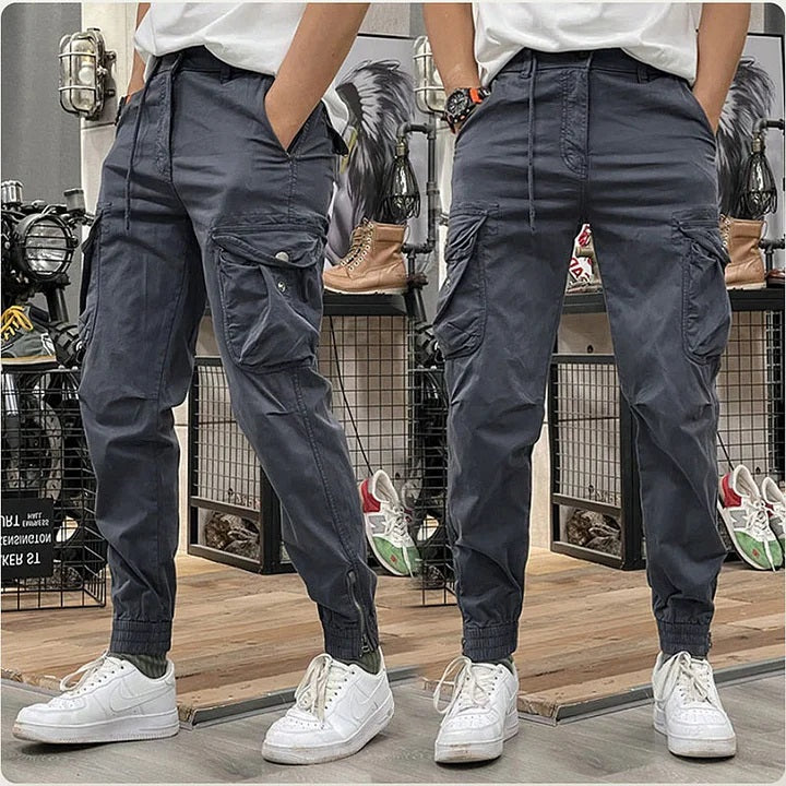 Men's Multi-Pockets Drawstring Elastic Waist Cargo Pants