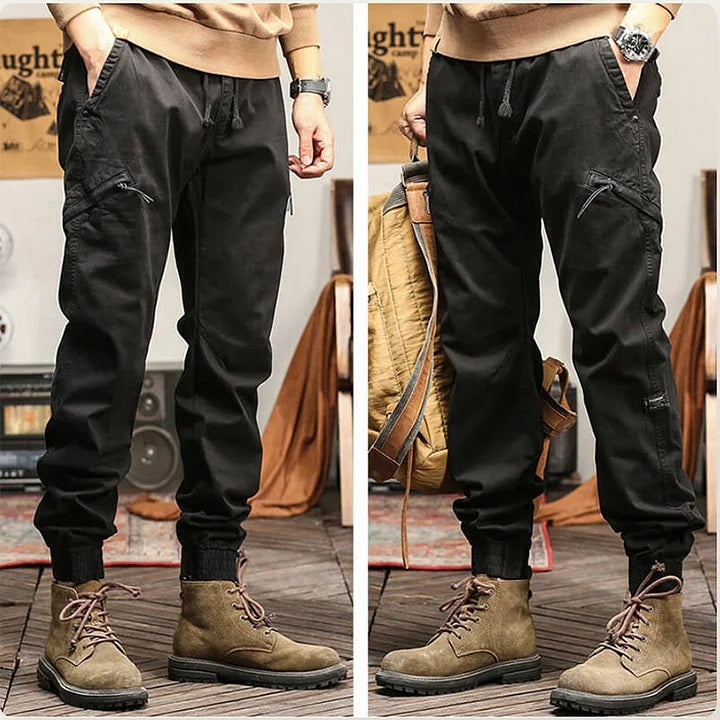 Retro Multi-Pocket Casual Pants