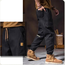 Load image into Gallery viewer, Men&#39;s Fashion Casual Loose Pockets Spliced Solid Color Trousers
