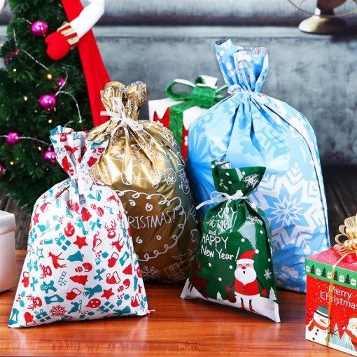 (50% OFF AND BUY 2 FREE SHIPPIN!) Drawstring Holiday Gift Bags（15 Sets）