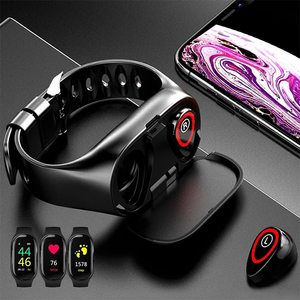 (Cyber Monday 50% OFF) Smart Wristband with Wireless Earbuds