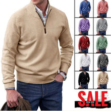 Load image into Gallery viewer, Men&#39;s Cashmere Zipper Basic Sweater

