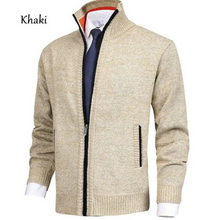 Load image into Gallery viewer, Men\&#39;s Solid Color Stand Collar Fashion Cardigan Sweater Knit Jacket
