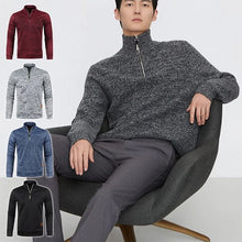 Load image into Gallery viewer, Men&#39;s Knitted Shirt with Zipper on Neckline
