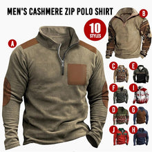 Load image into Gallery viewer, Men&#39;s Cashmere Zip Polo Shirt
