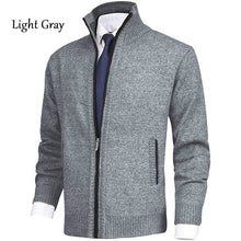 Load image into Gallery viewer, Men\&#39;s Solid Color Stand Collar Fashion Cardigan Sweater Knit Jacket

